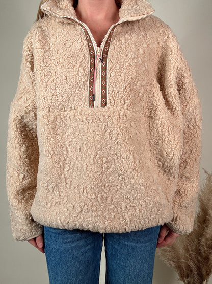 Blush Cloud Half-Zip Sherpa Pullover