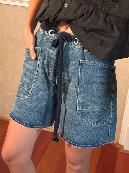 Barrel Denim Shorts - Medium Wash
