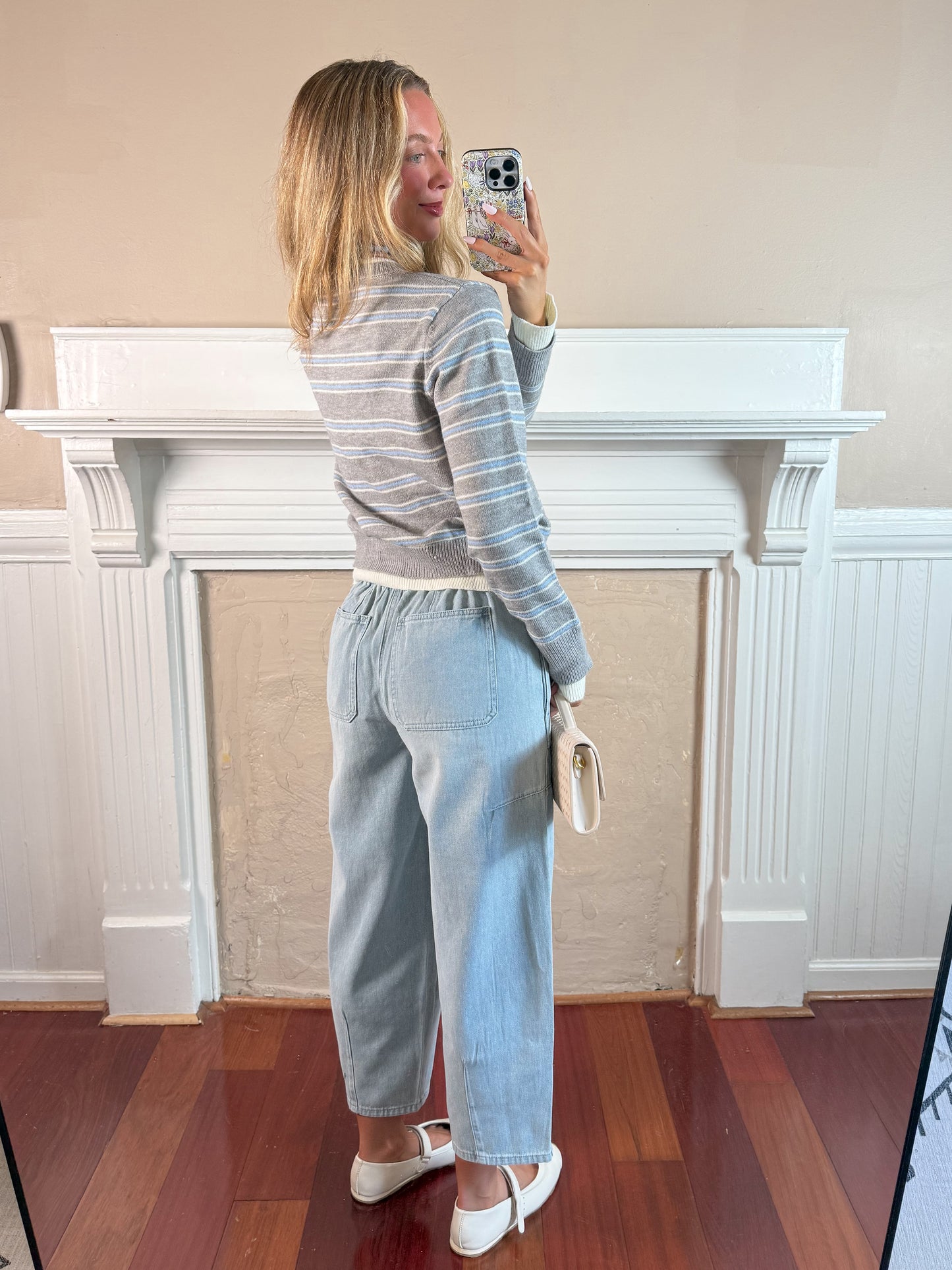 Layer Button Up Cardigan - Heather Grey