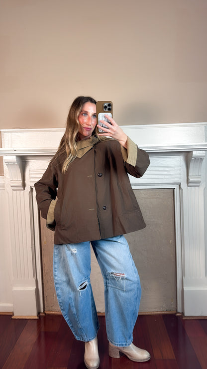 Reversible Plaid Button Jacket - PREORDER 2 WEEK