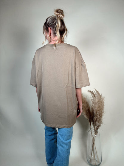 Oversized Boyfriend Cotton Tee with Pocket