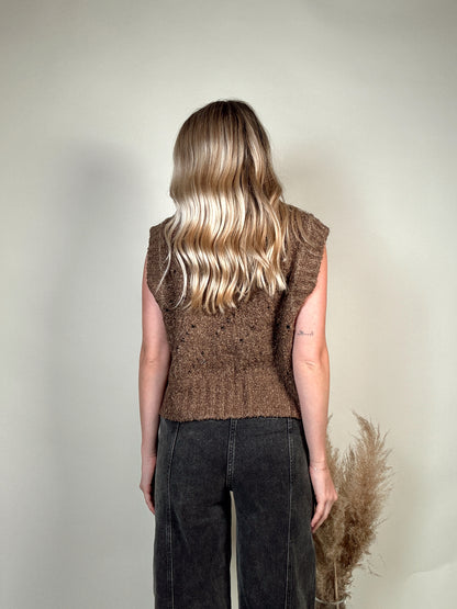 Kelsey Knit Vest - Brown