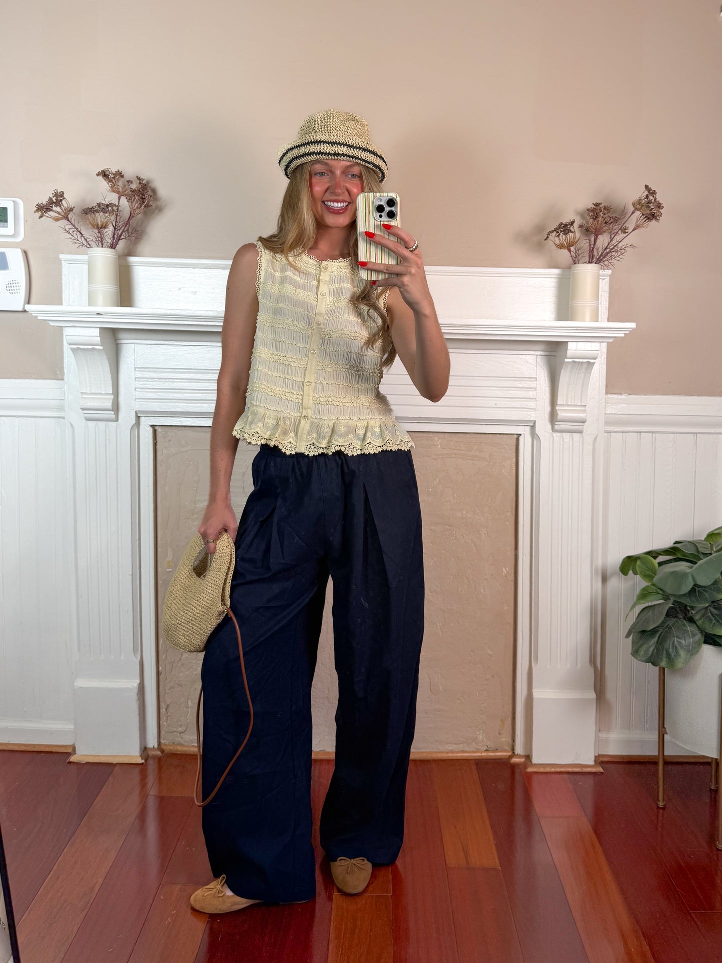 Linen Tuck Pants