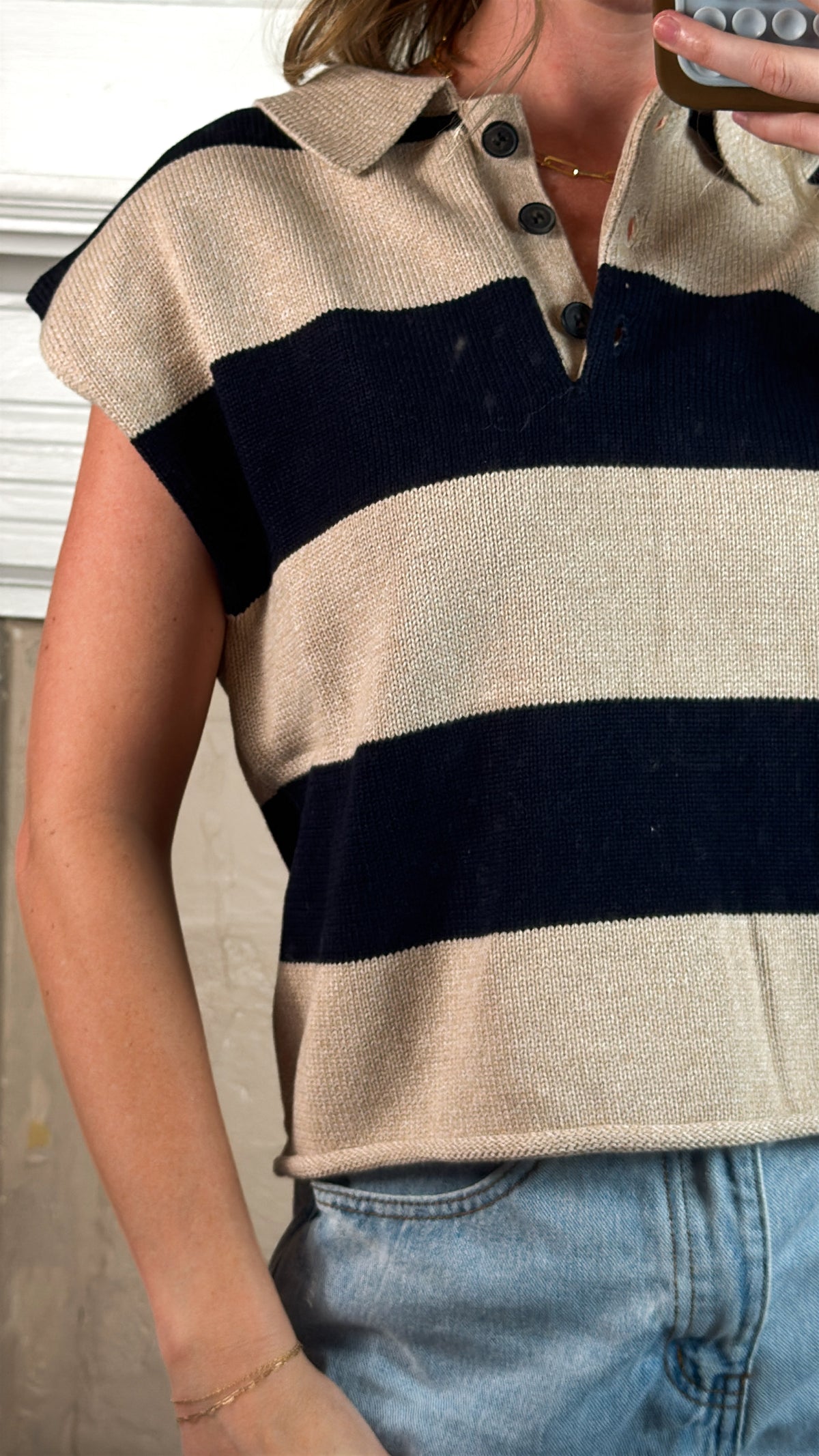 Harris Cotton Stripe Sweater Vest