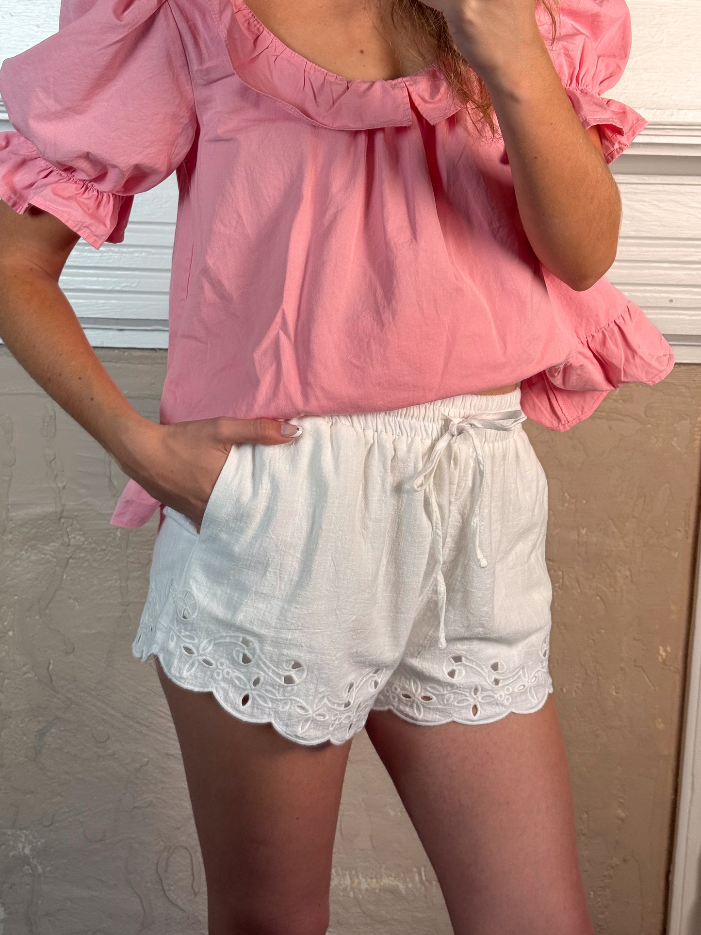 Scallop Eyelet Shorts