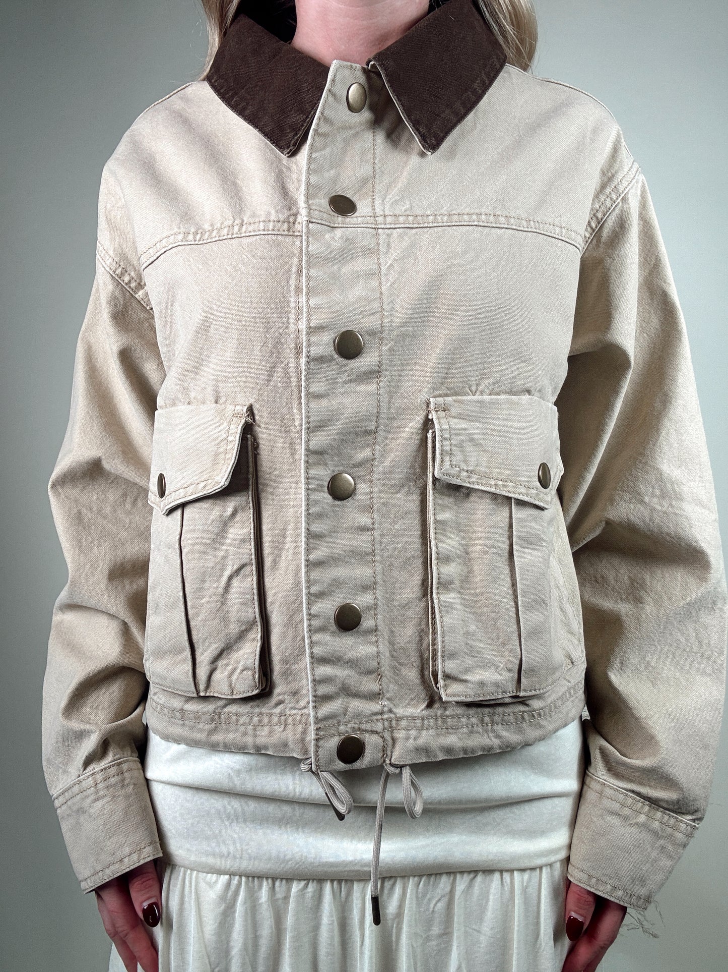 Collar Contrasted Utility Jacket PREORDER NOVEMBER