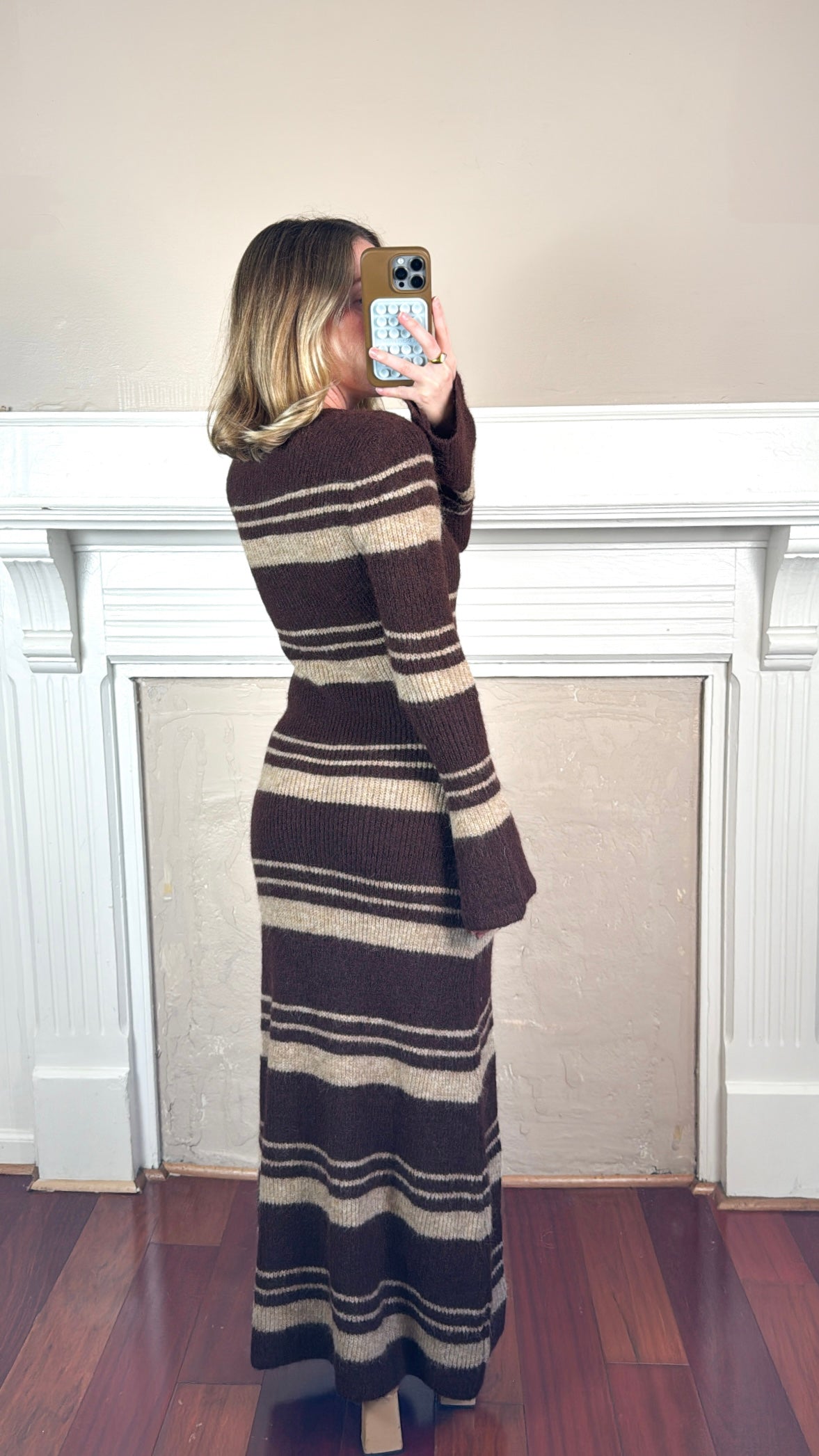 Striped Sweater Maxi Dress