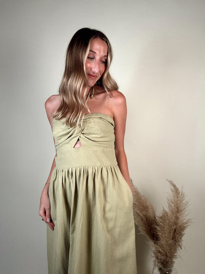 Lime Halter Neck Dress