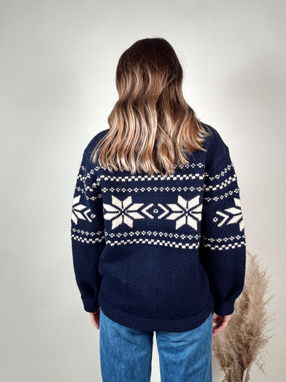 Nordic Snowflake Knit Cardigan