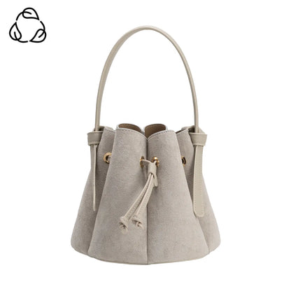 Laguna Mini Light Gray Recycled Vegan Suede Top Handle Bag