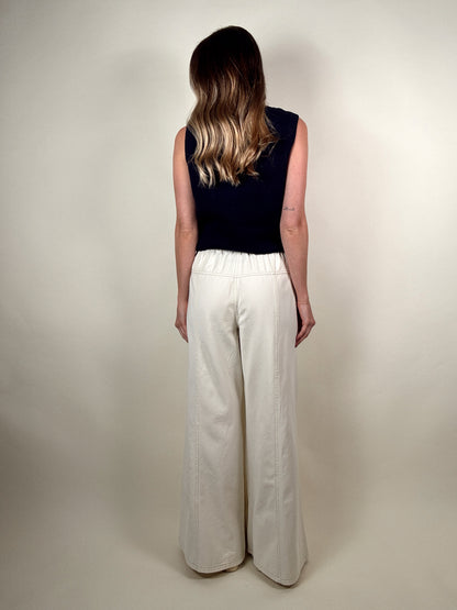Jude Wide Leg Pants - Ecru