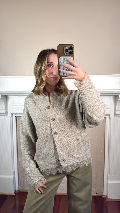 Lace Trim Cardigan
