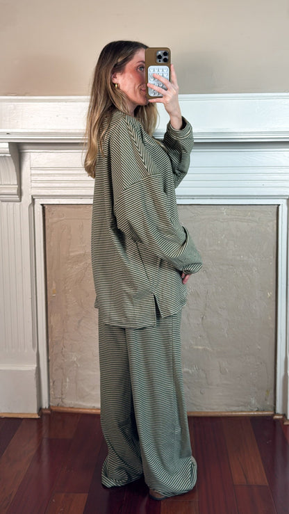 Olive Striped Bottoms