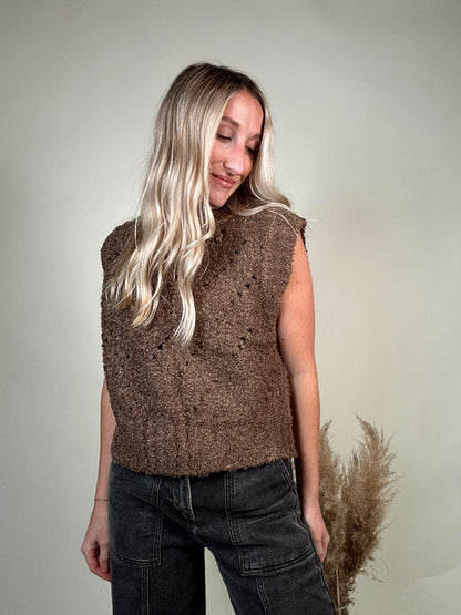 Kelsey Knit Vest - Brown