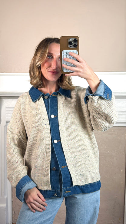 Oatmeal Denim Cardigan