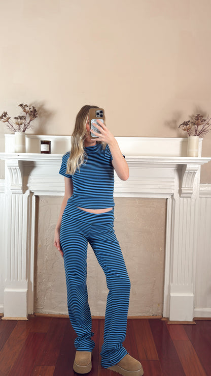 Selina Stripe Knit Pants Set