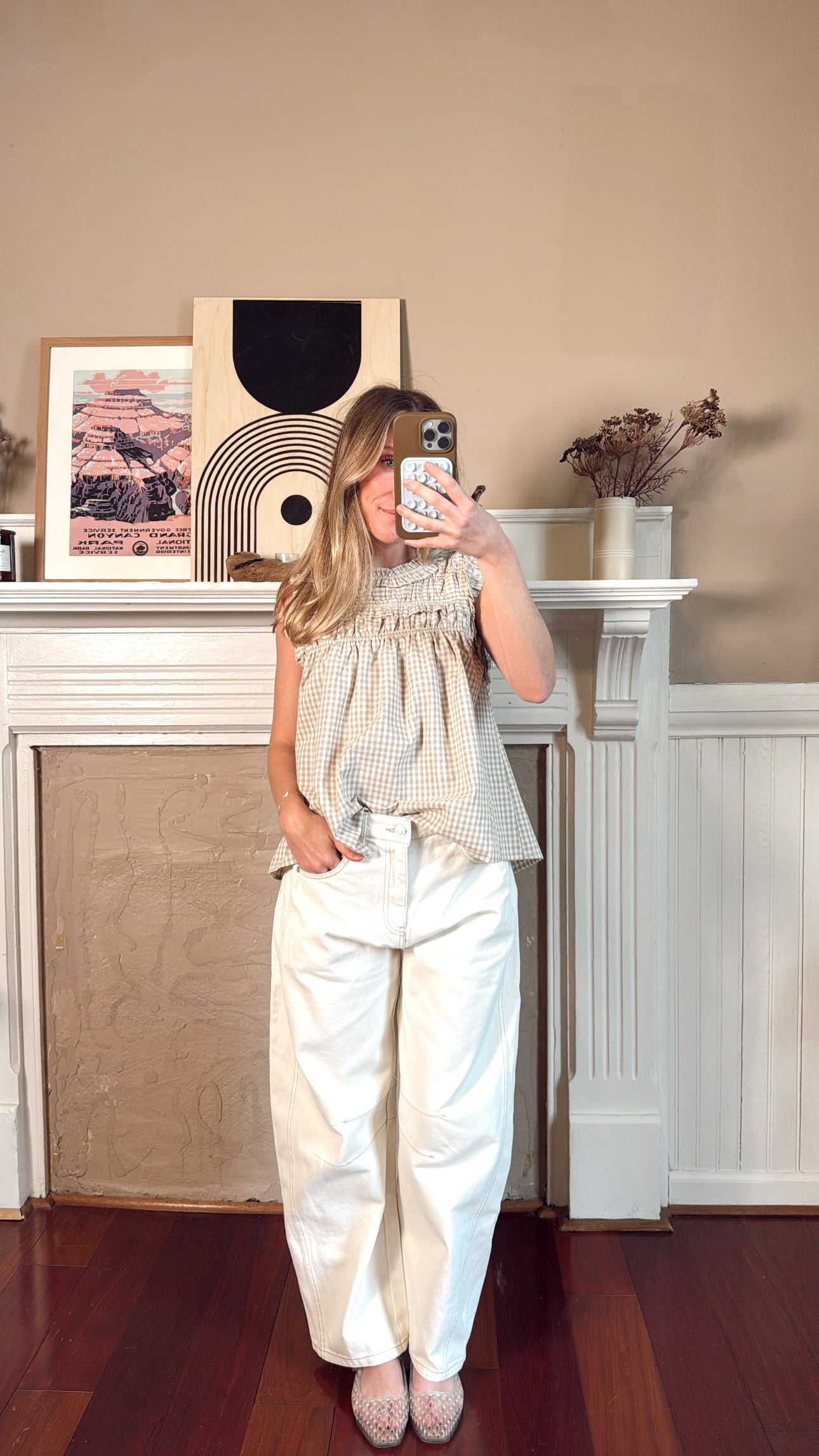 Ecru Barrel Jeans