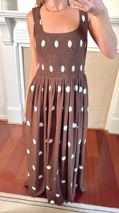 Polka Dot Smocked Dress