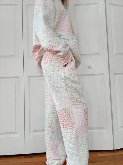 Quilted Pastel Jogger Sweatpants