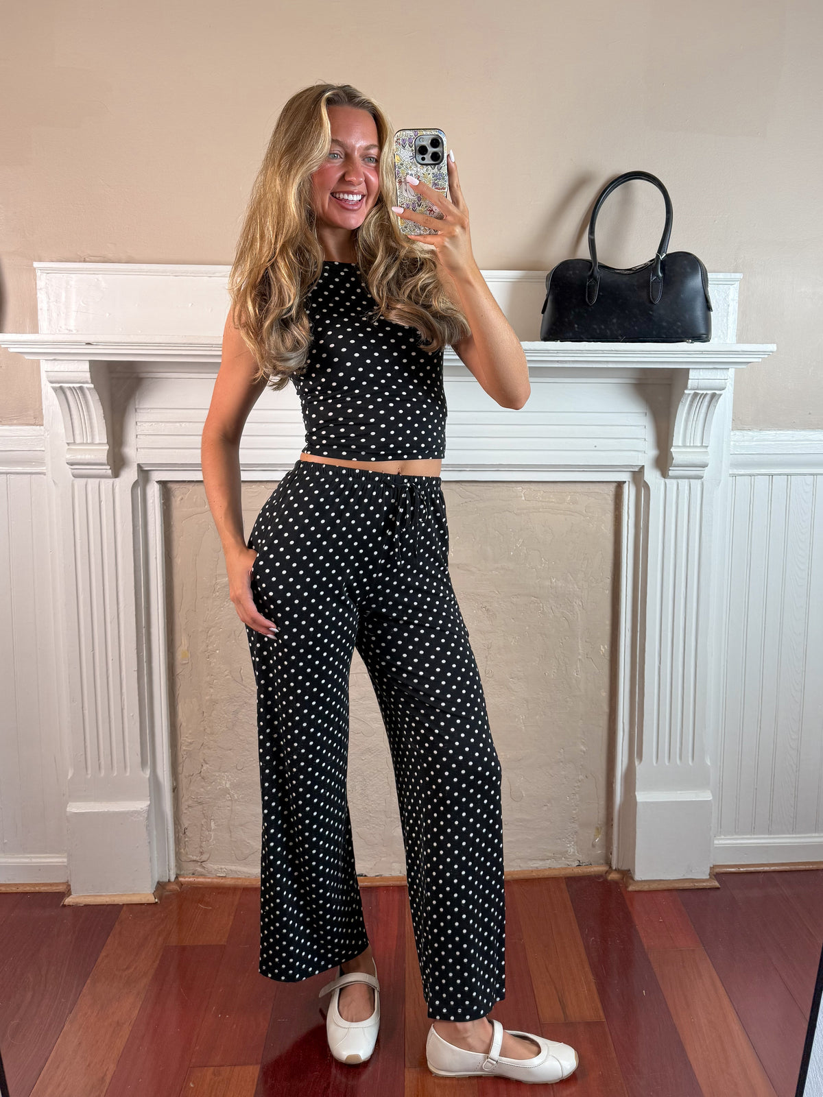 Polka Dot Top and Pants Set