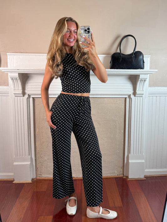 Polka Dot Top and Pants Set