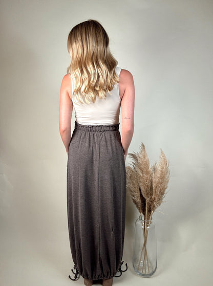 All in Drawstring Maxi Skirt