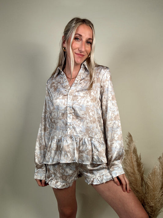 Foliage Printed Pajama Set