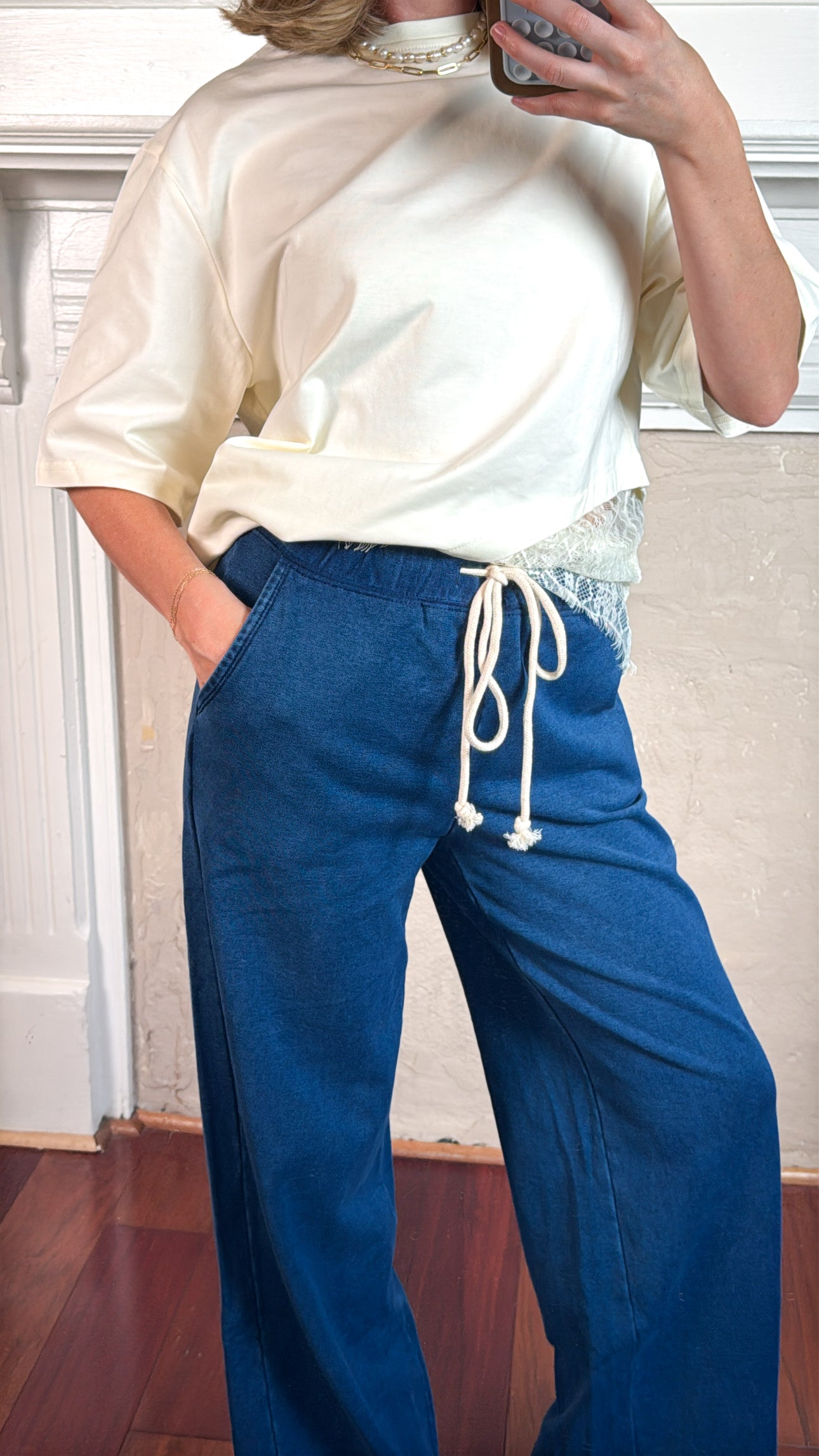 Knit Cotton Wide Leg Pants - PREORDER