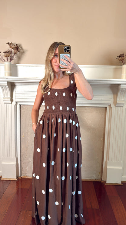 Polka Dot Smocked Dress