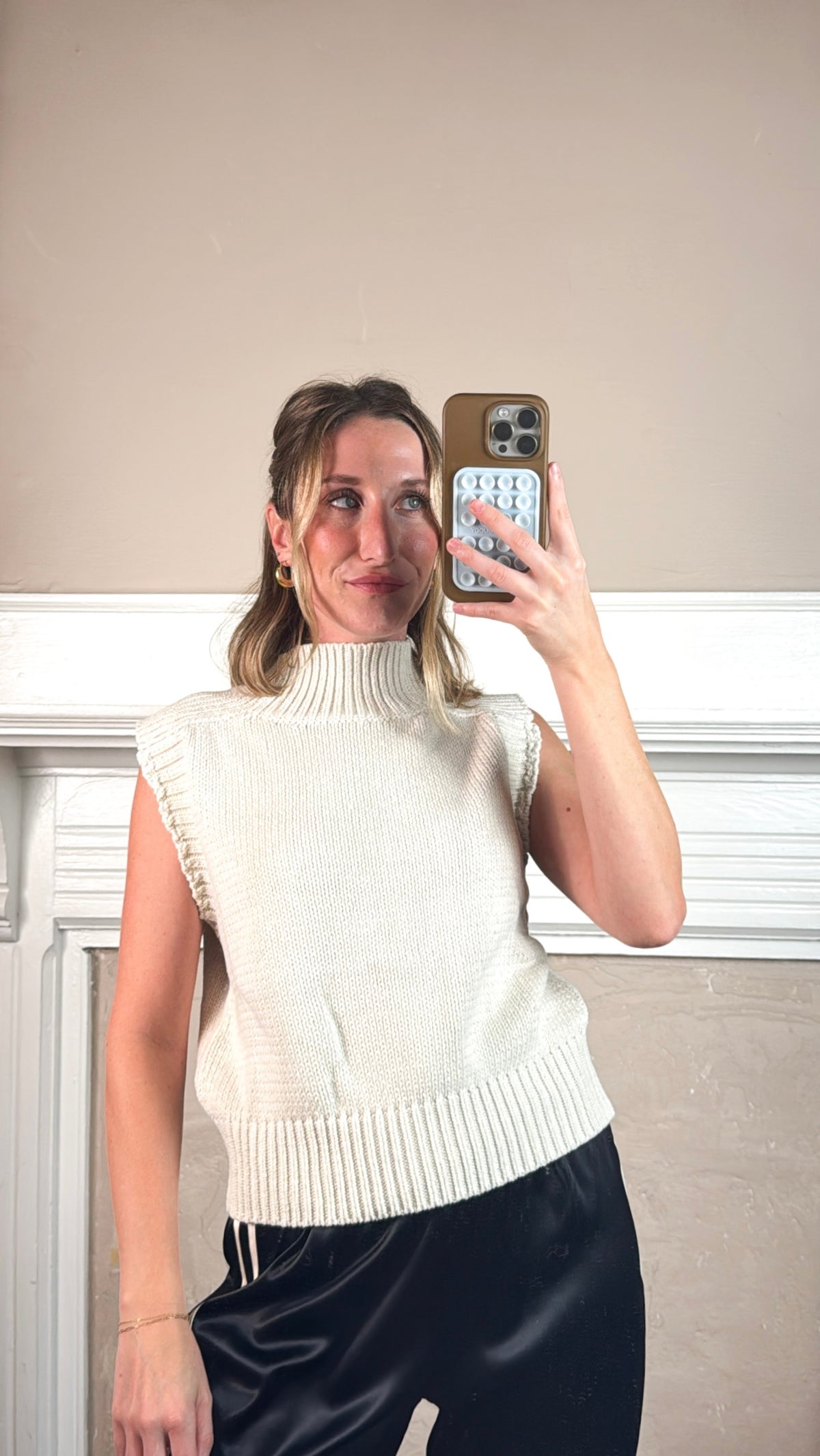 Lexi Ribbed Mock Neck Sweater Vest