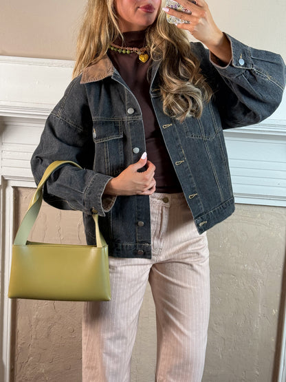 Mix Media Oversize Denim Jacket