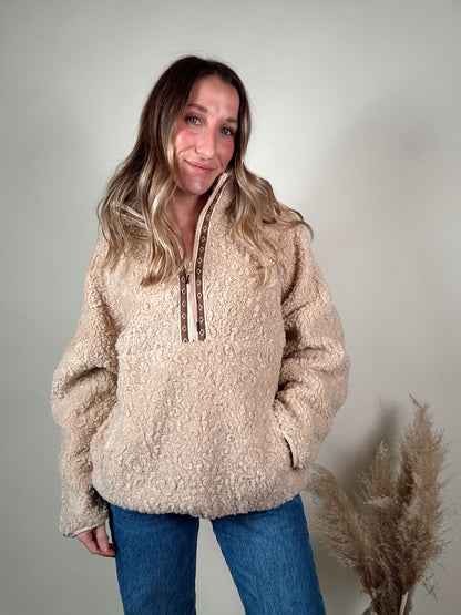 Blush Cloud Half-Zip Sherpa Pullover