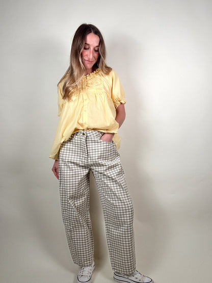 Checkered Barrel Jeans