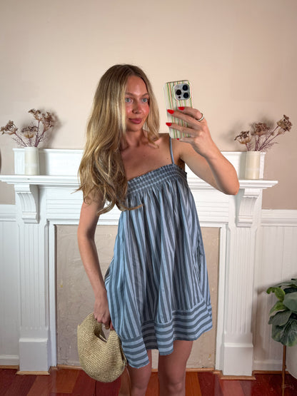 Smocked Stripe Cami Dress