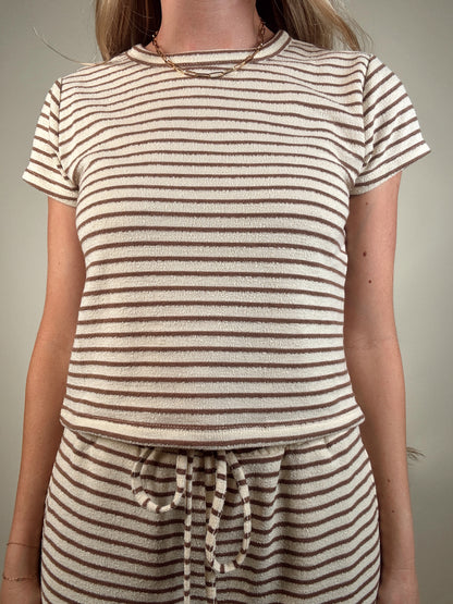 Sunday Lounge Striped Top and Pants Set