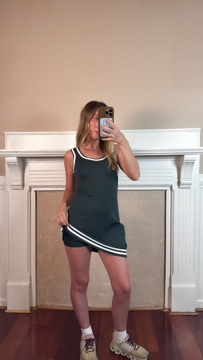 Scuba Mini Dress - Hunter Green