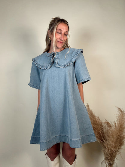 Peter Pan Collar Denim Dress