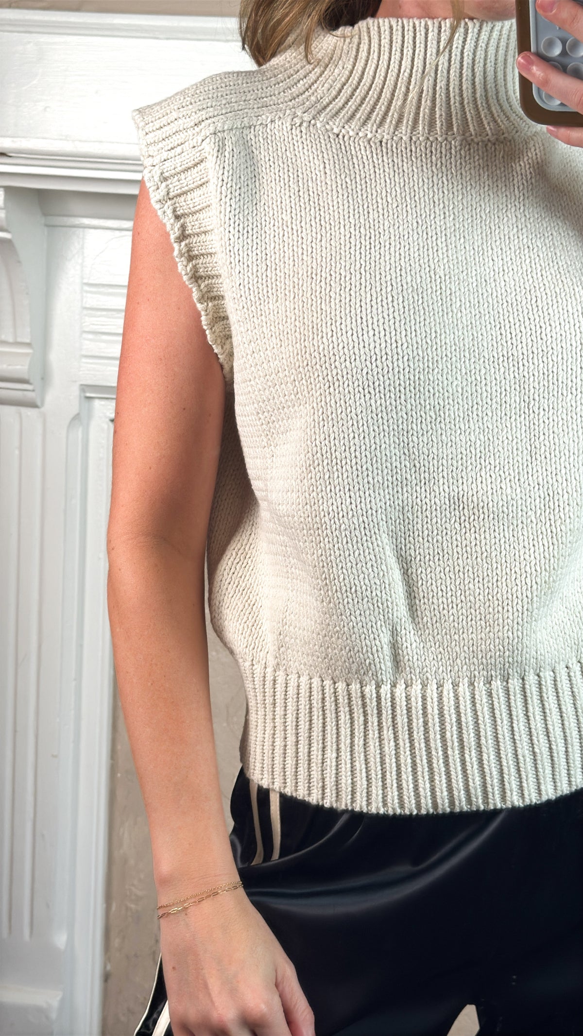 Lexi Ribbed Mock Neck Sweater Vest