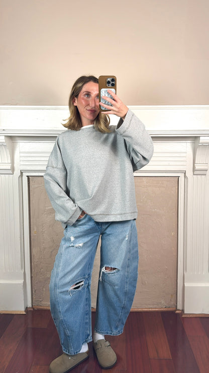 Jamie Contrast Round Neck Knit Top