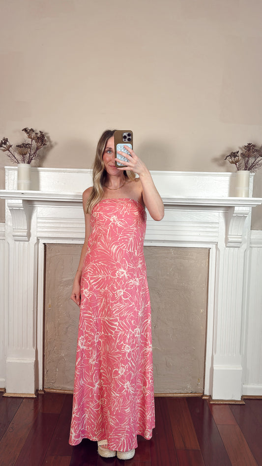 Marie Strapless Floral Maxi Dress