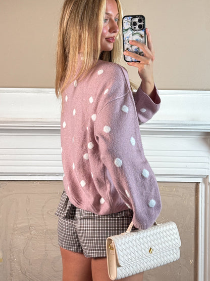 Blush Polka Dot Cardigan