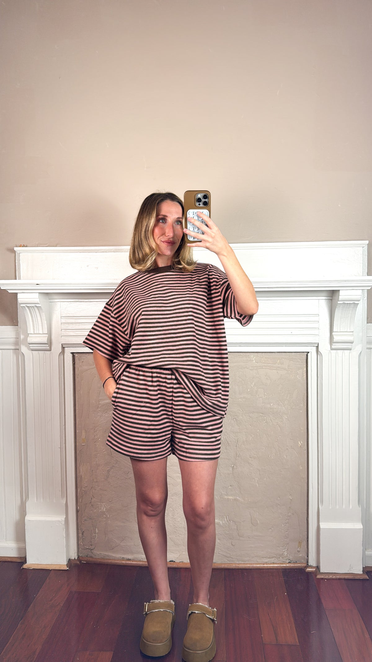 Raspberry Chocolate Striped Shorts