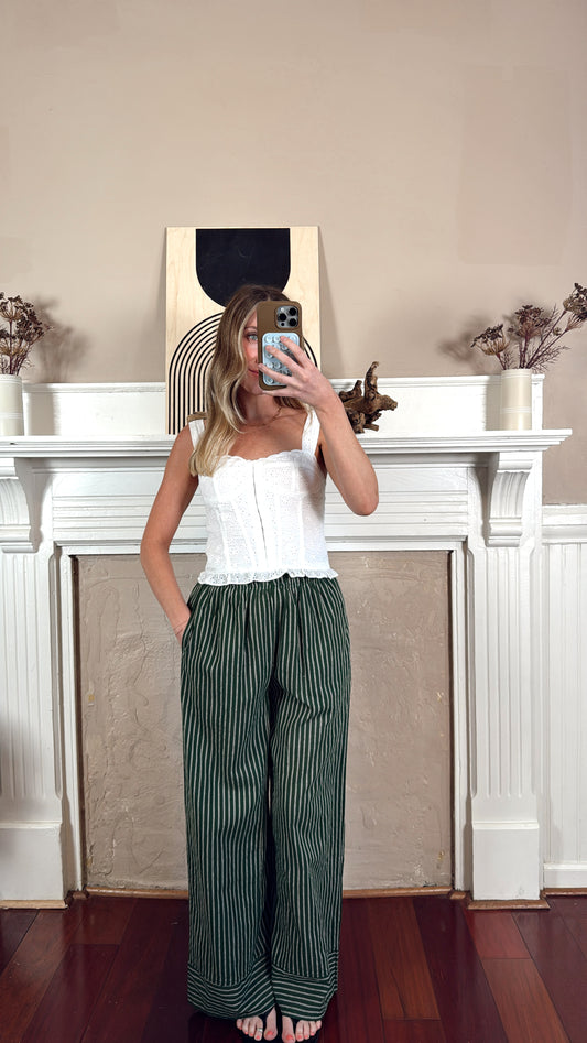 Lenora Linen Striped Pants - May 10 PREORDER