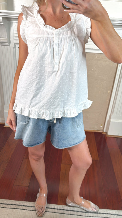 Embroidered Sleeveless Top