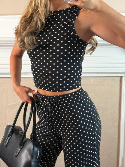 Polka Dot Top and Pants Set