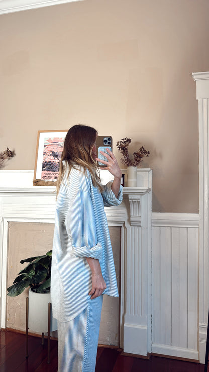 Sailor Striped Button Down Top