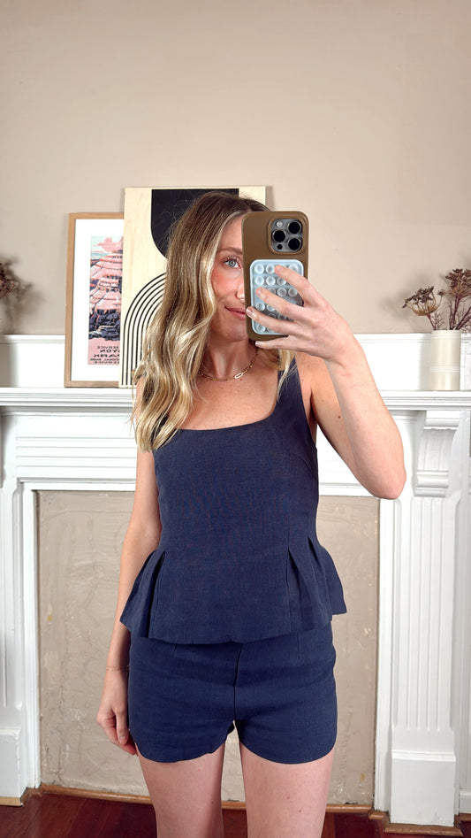 Ayla Linen Top and Shorts Set