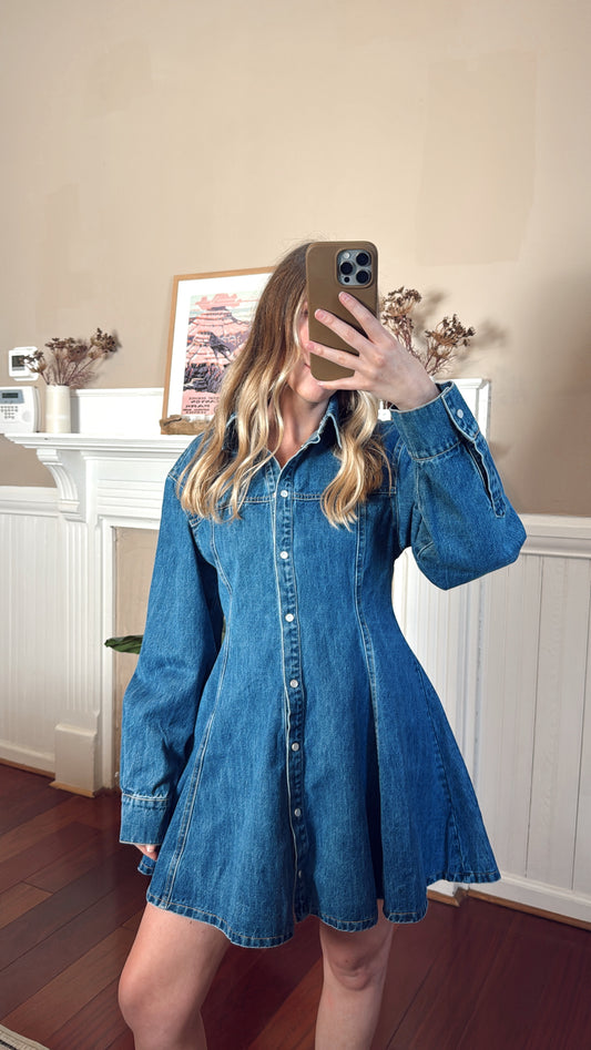 Angelina Denim Button Dress
