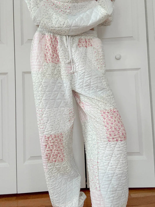 Quilted Pastel Jogger Sweatpants