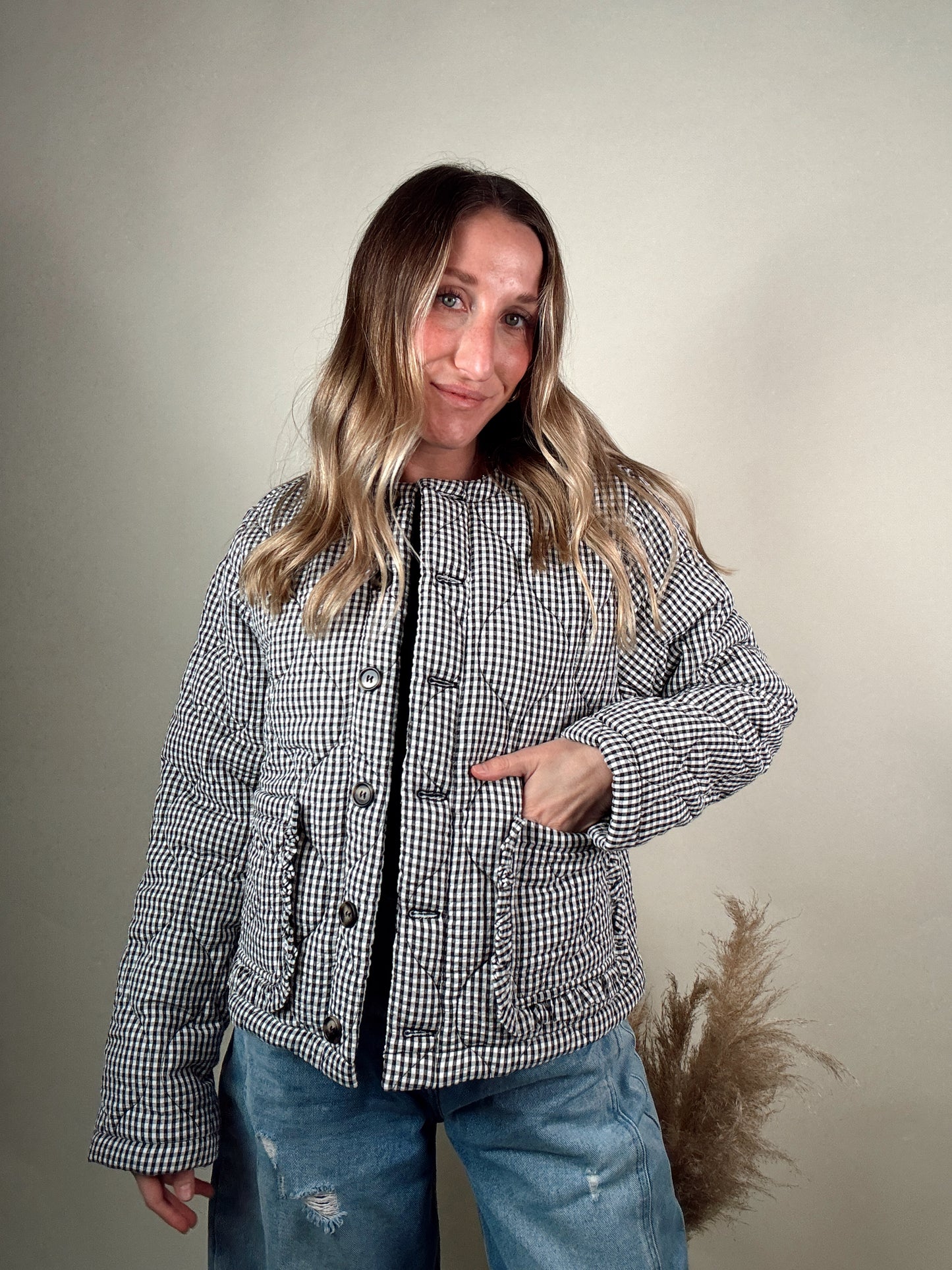 Plaid Ruffled Jacket